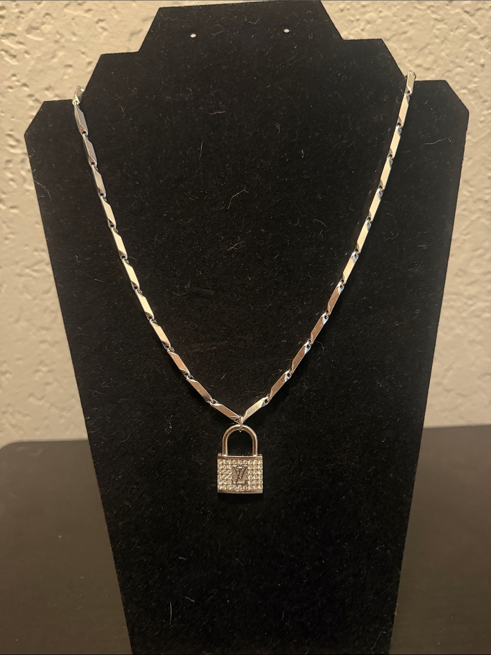 Inspired Silver Padlock Pendant Necklace - Women